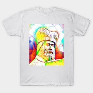 Geoffrey of Monmouth Golden Colourful Portrait | Geoffrey of Monmouth Artwork 11 T-Shirt